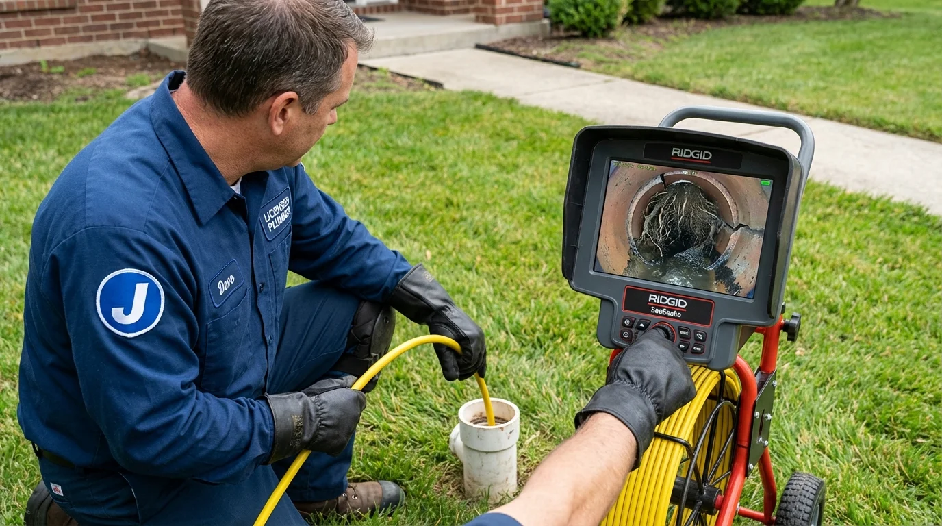 Sewer camera inspection being performed by Johns Plumbing LLC in Aptos